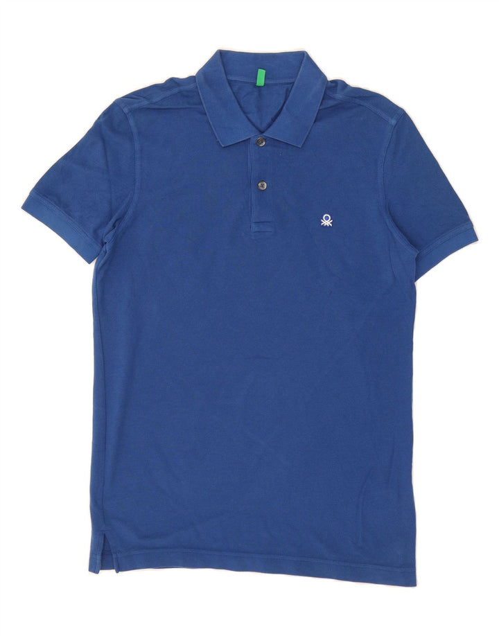 BENETTON Mens Regular Fit Polo Shirt Small Blue Cotton Vintage Benetton and Second-Hand Benetton from Messina Hembry 