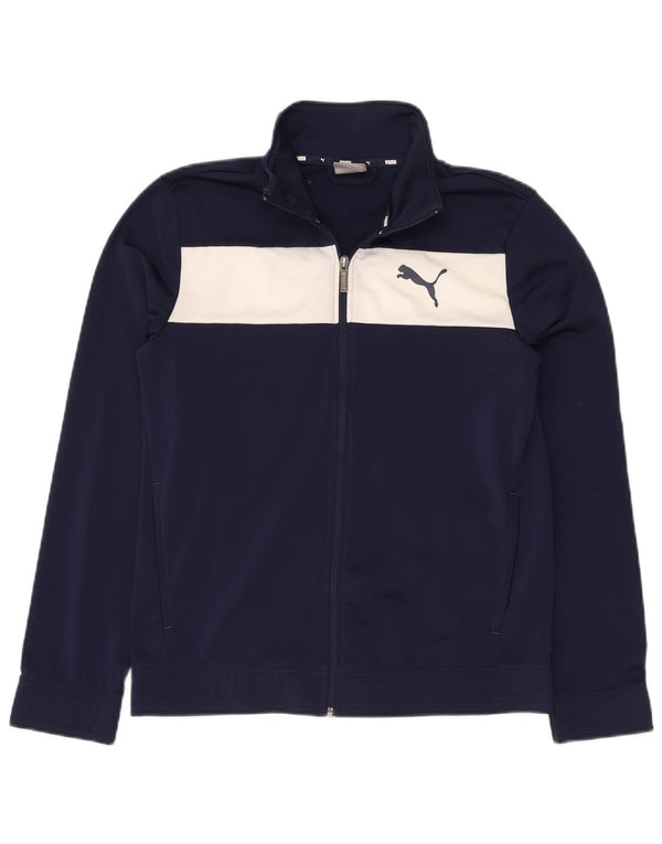 PUMA Veste de survêtement pour homme Small Bleu marine Colorblock Polyester