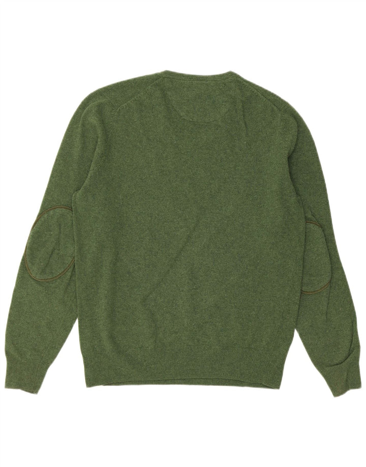 MASSIMO DUTTI Pull col V pour homme, grand, vert