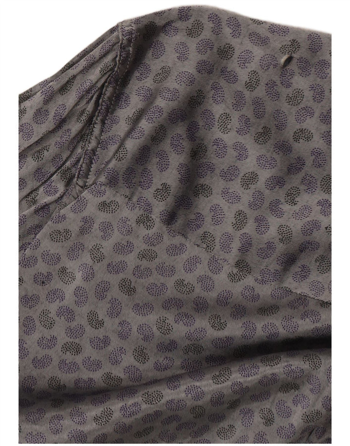 Chemise Homme Vintage En Acétate Paisley Gris Moyen