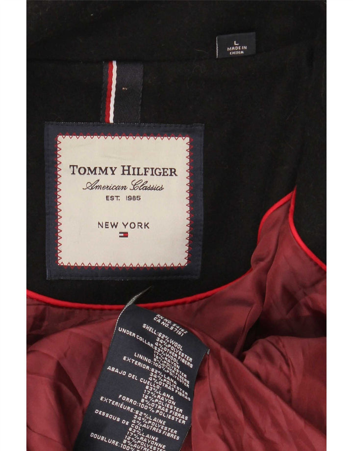 Tommy Hilfiger Caban Femme UK 16 Large Laine Noire