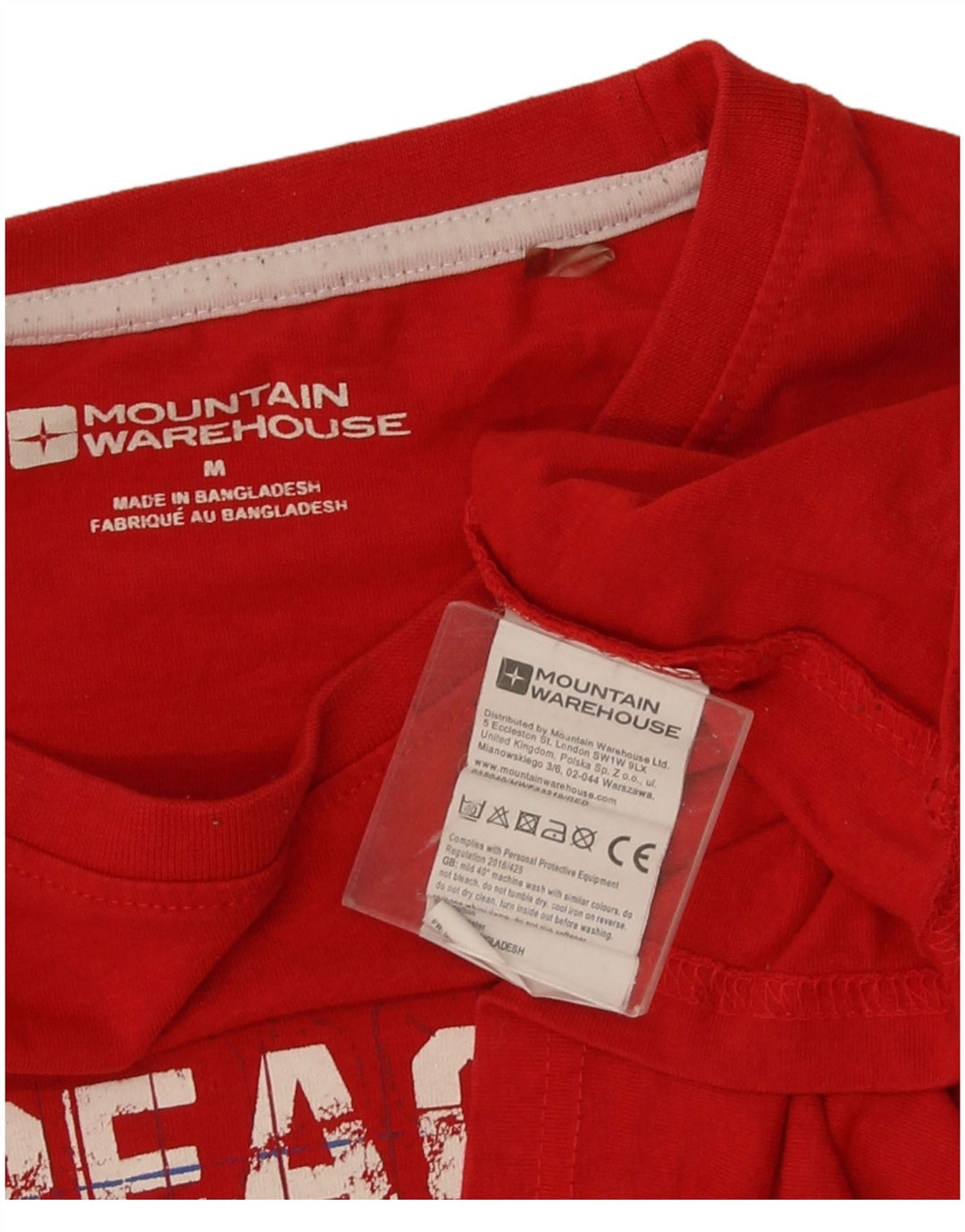 Mountain Warehouse T-Shirt Graphique Homme Rouge Moyen Coton