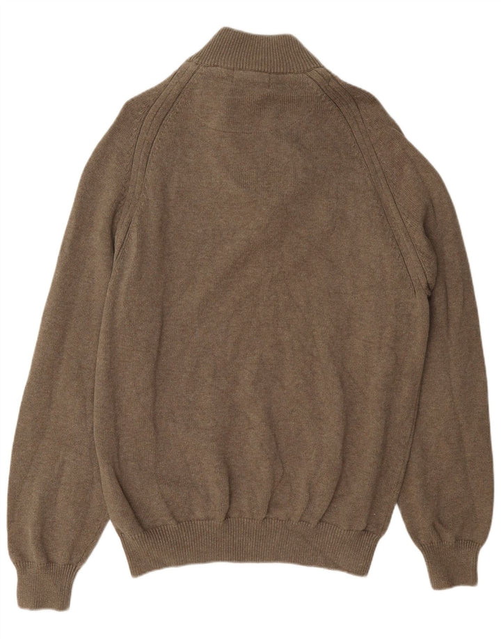 Marks & Spencer Pull à col boutonné pour homme XL en coton marron
