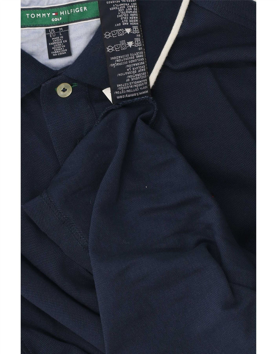 Tommy Hilfiger Polo Homme Bleu Marine Moyen Rayé Coton