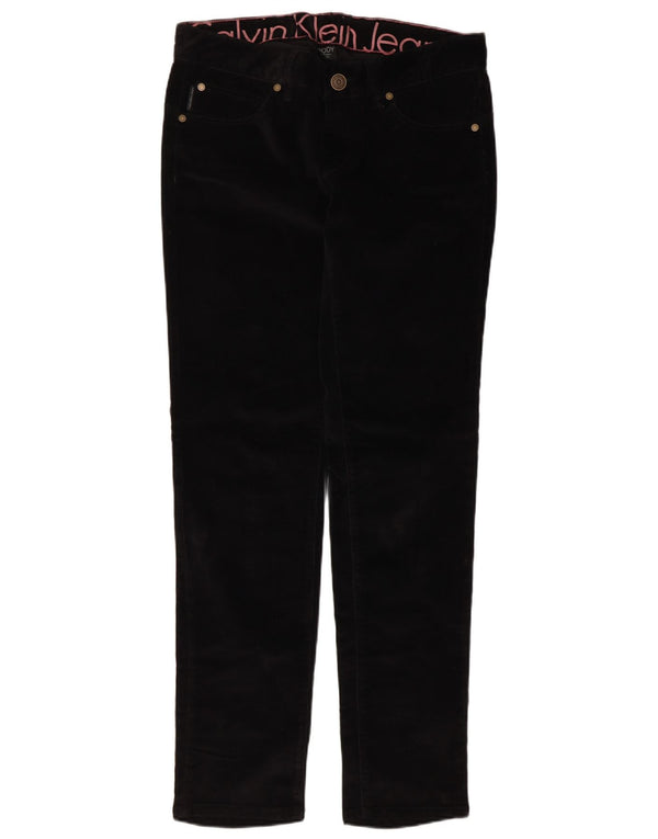 Calvin Klein Pantalon décontracté skinny en velours pour femme W31 L31 Noir
