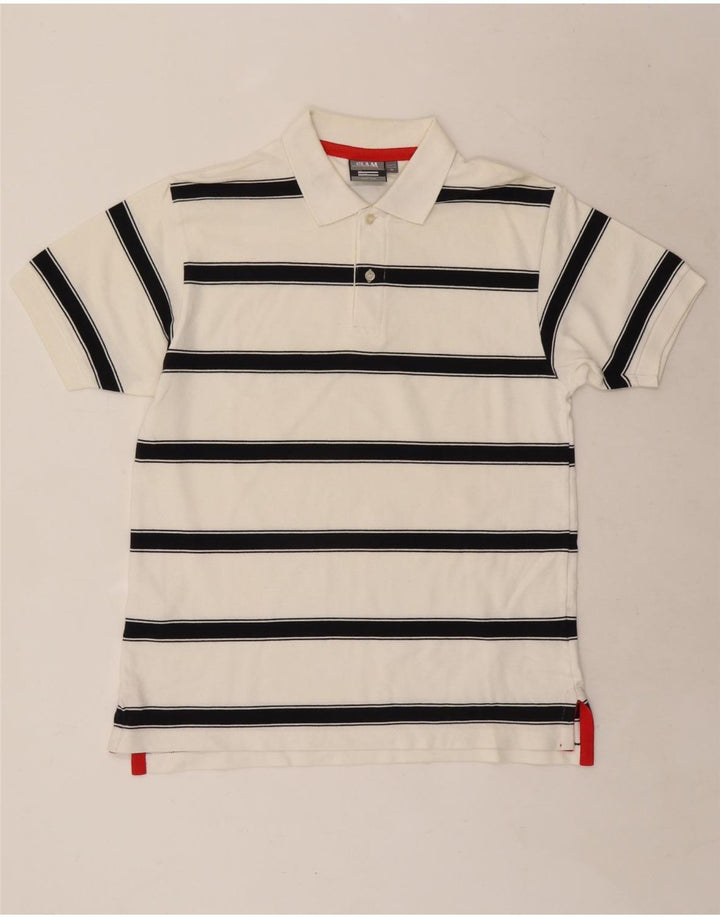 Slam Polo Homme Coton Rayé Blanc Moyen
