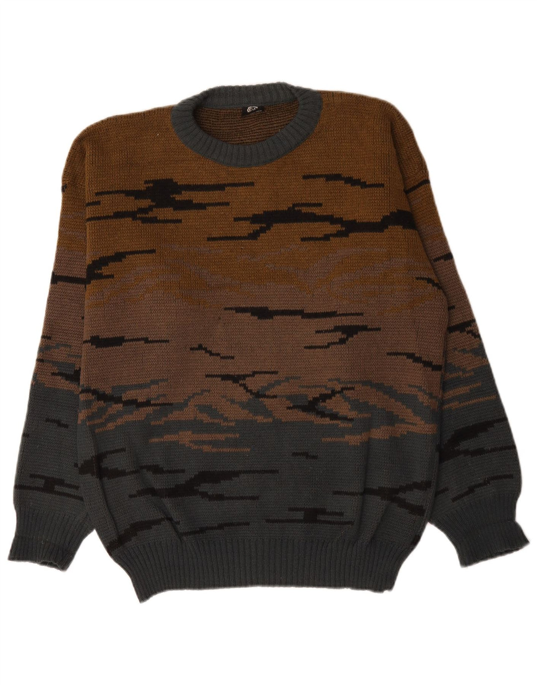 C&A Pull à col rond pour homme EU 48/50 Marron moyen Colourblock