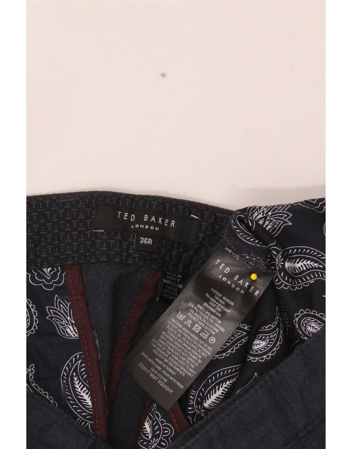 Ted Baker Pantalon de Costume Slim Homme W36 L30 Bleu Marine Coton