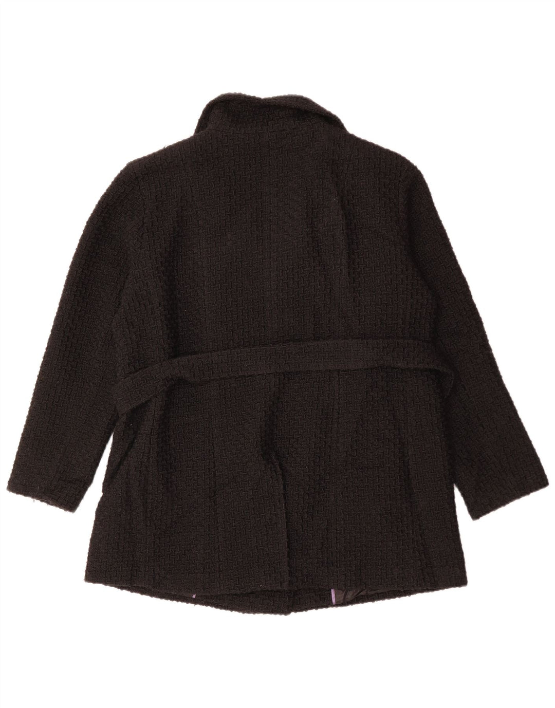 CALVIN KLEIN Manteau croisé pour femme UK 18 XL Laine noire