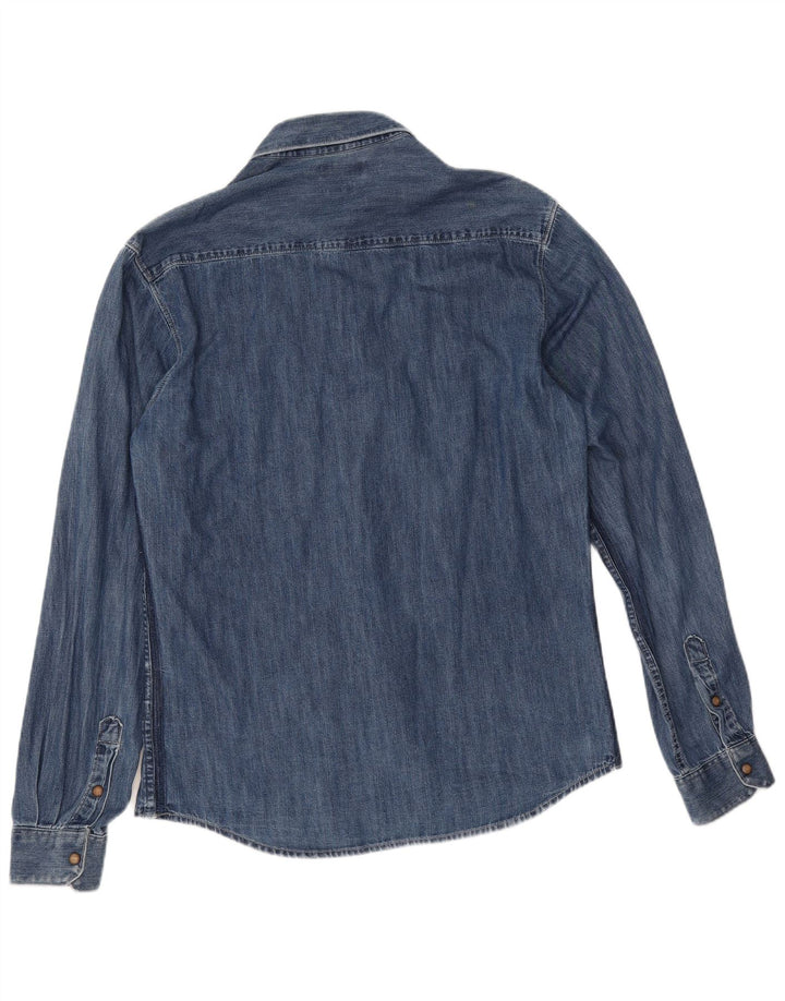 Zara Homme Chemise En Jean Coupe Slim Grand Bleu Géométrique