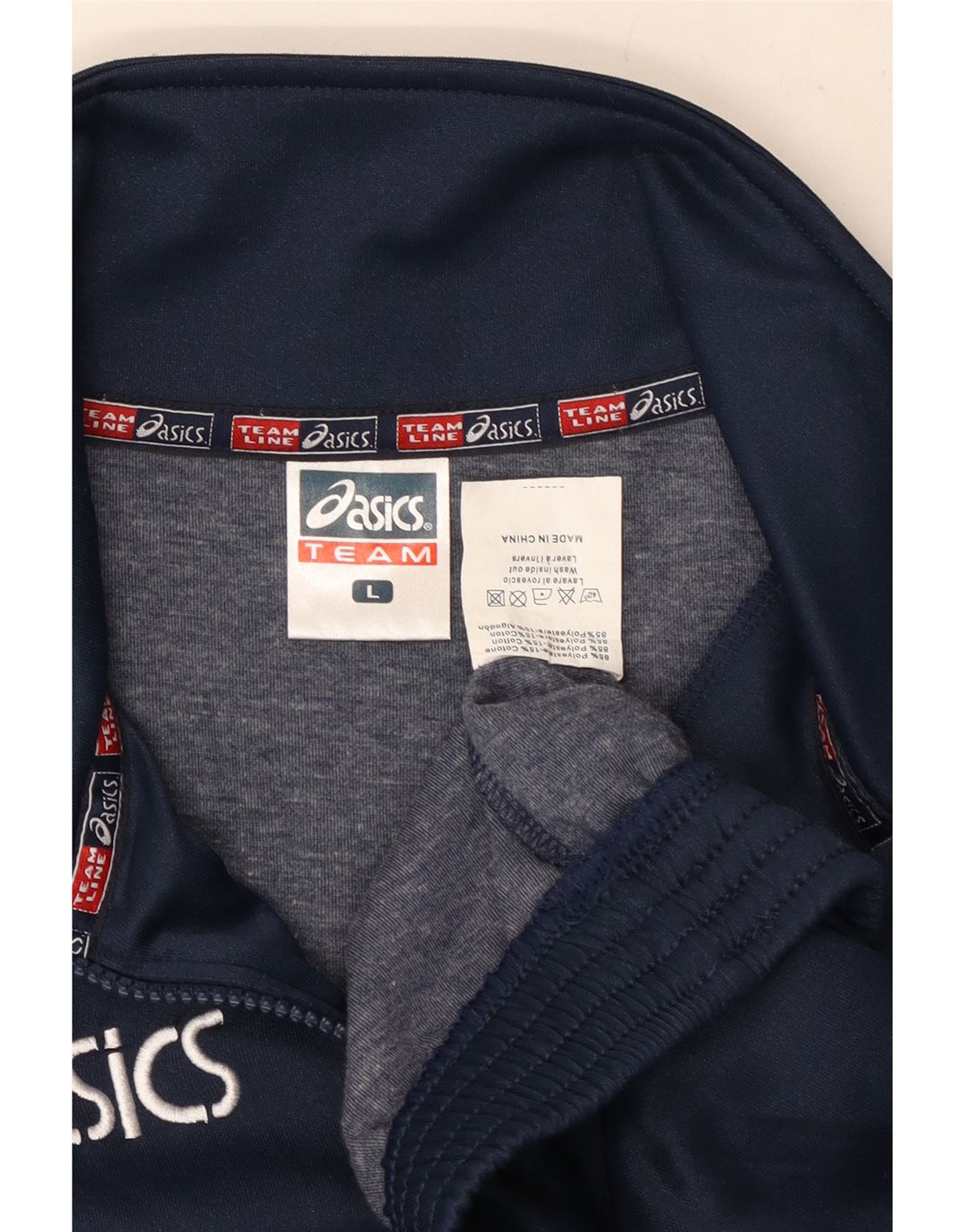 Asics Sweat-shirt à col zippé pour homme Grand bleu marine Polyester