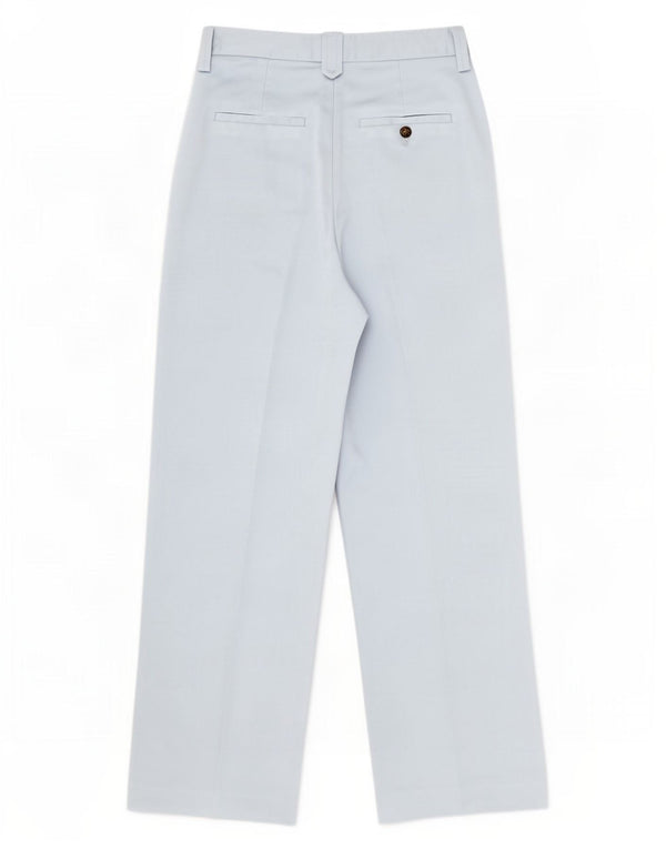 Zara Pantalon chino taille haute à jambe large pour femme UK 4 XS W24 L28 Bleu