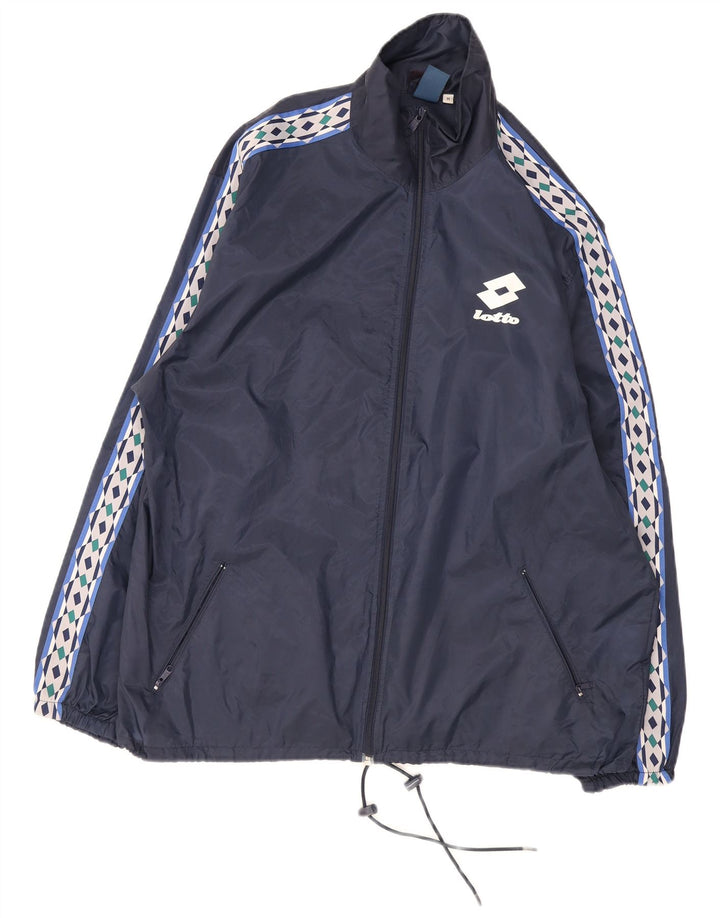 Lotto Veste de pluie pour homme UK 38 Medium Bleu marine Colorblock Nylon