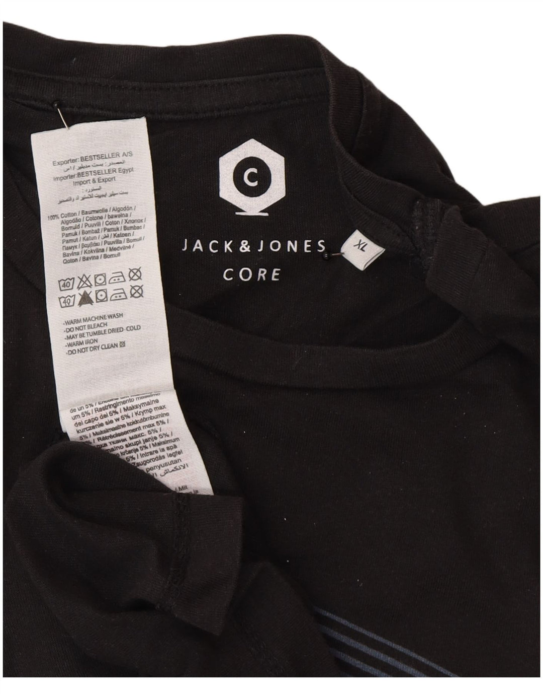 Jack & Jones T-Shirt Homme XL Noir Coton
