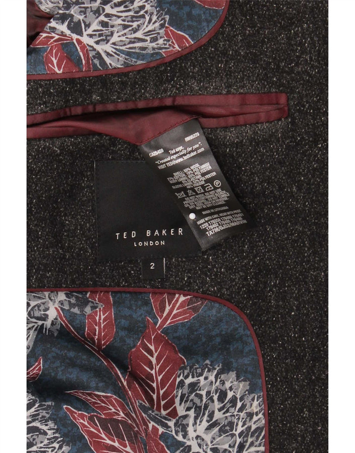 Ted Baker Manteau pour homme Taille 2 Petite laine mouchetée grise