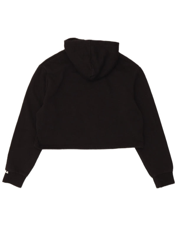 Fila Pull à capuche court pour femme UK 12 Coton noir moyen