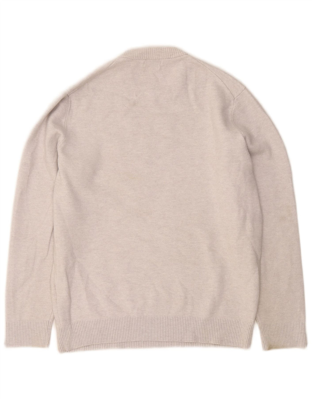 Massimo Dutti Pull ras du cou pour homme, grand gris, polyamide