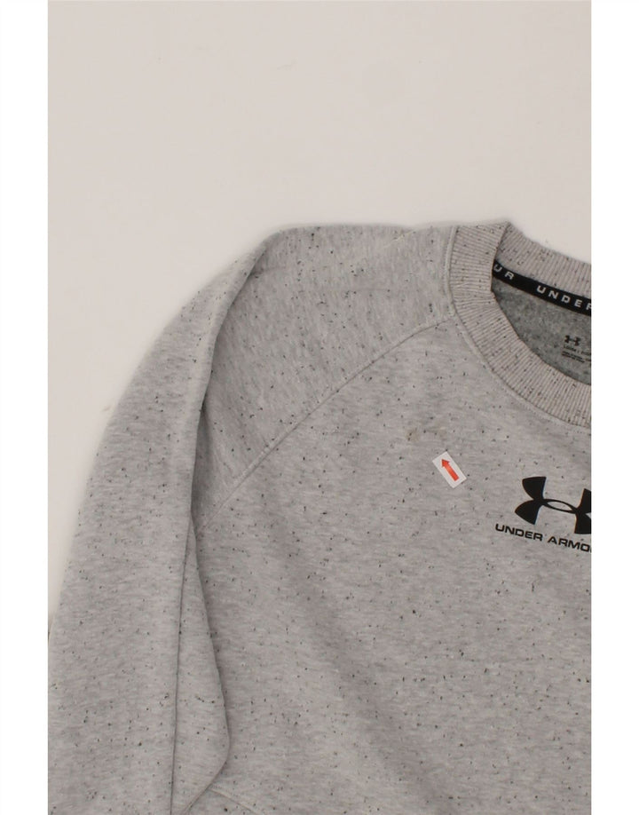 UNDER ARMOUR Mens Sweatshirt Jumper Small Grey Flecked Cotton Vintage Under Armour and Second-Hand Under Armour from Messina Hembry 