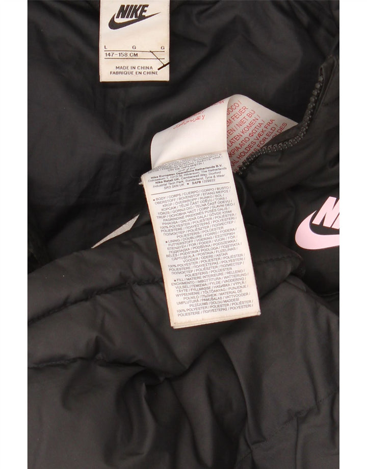NIKE Veste matelassée à capuche pour garçon 12-13 ans Large Noir Polyester