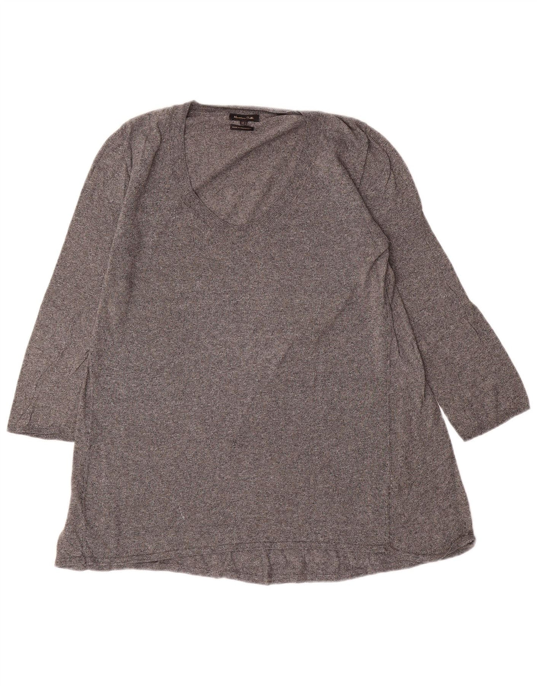 Massimo Dutti Tunique à manches 3/4 pour femme UK 14 Large Gris Moucheté