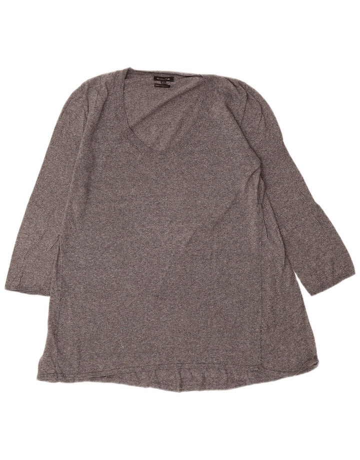 Massimo Dutti Tunique à manches 3/4 pour femme UK 14 Large Gris Moucheté