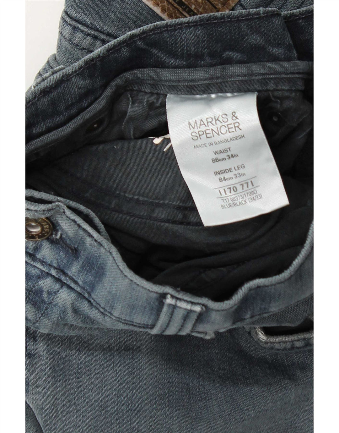 Marks & Spencer Jean droit Blue Harbor homme W34 L33 coton bleu
