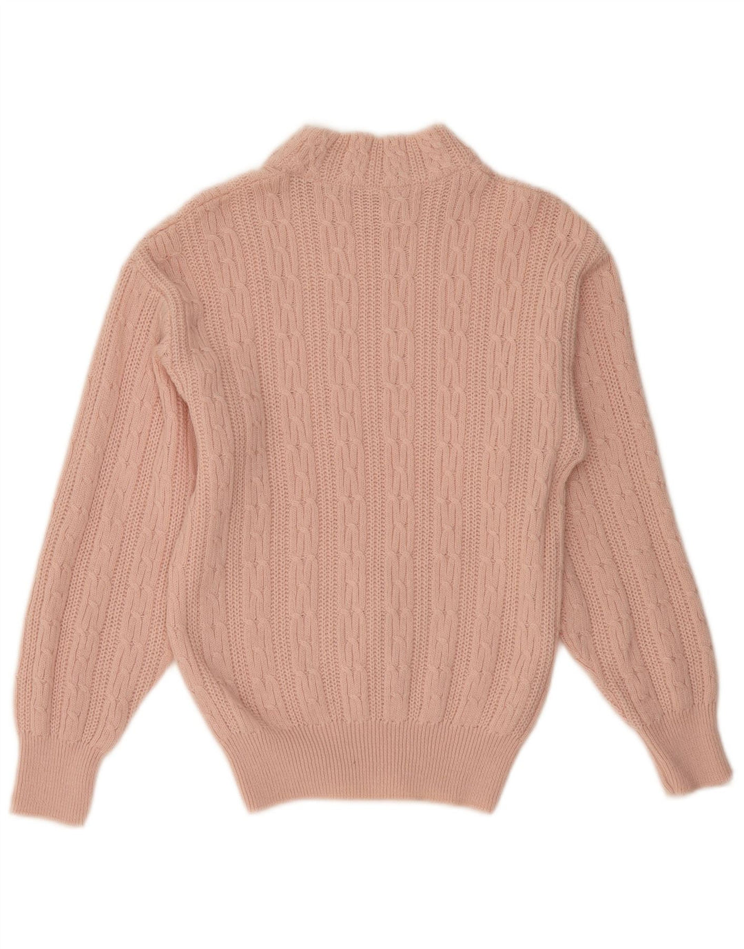 VINTAGE Femme Turtle Neck Jumper Pull UK 12 Laine Rose Moyenne