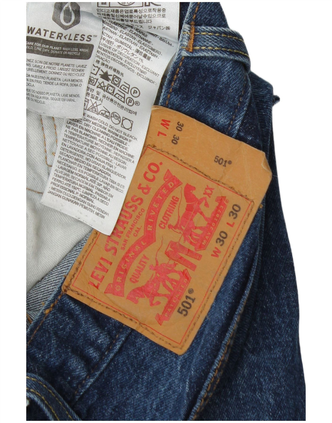 Levi's Jean Droit 501 Homme Bleu W30 L25 Coton