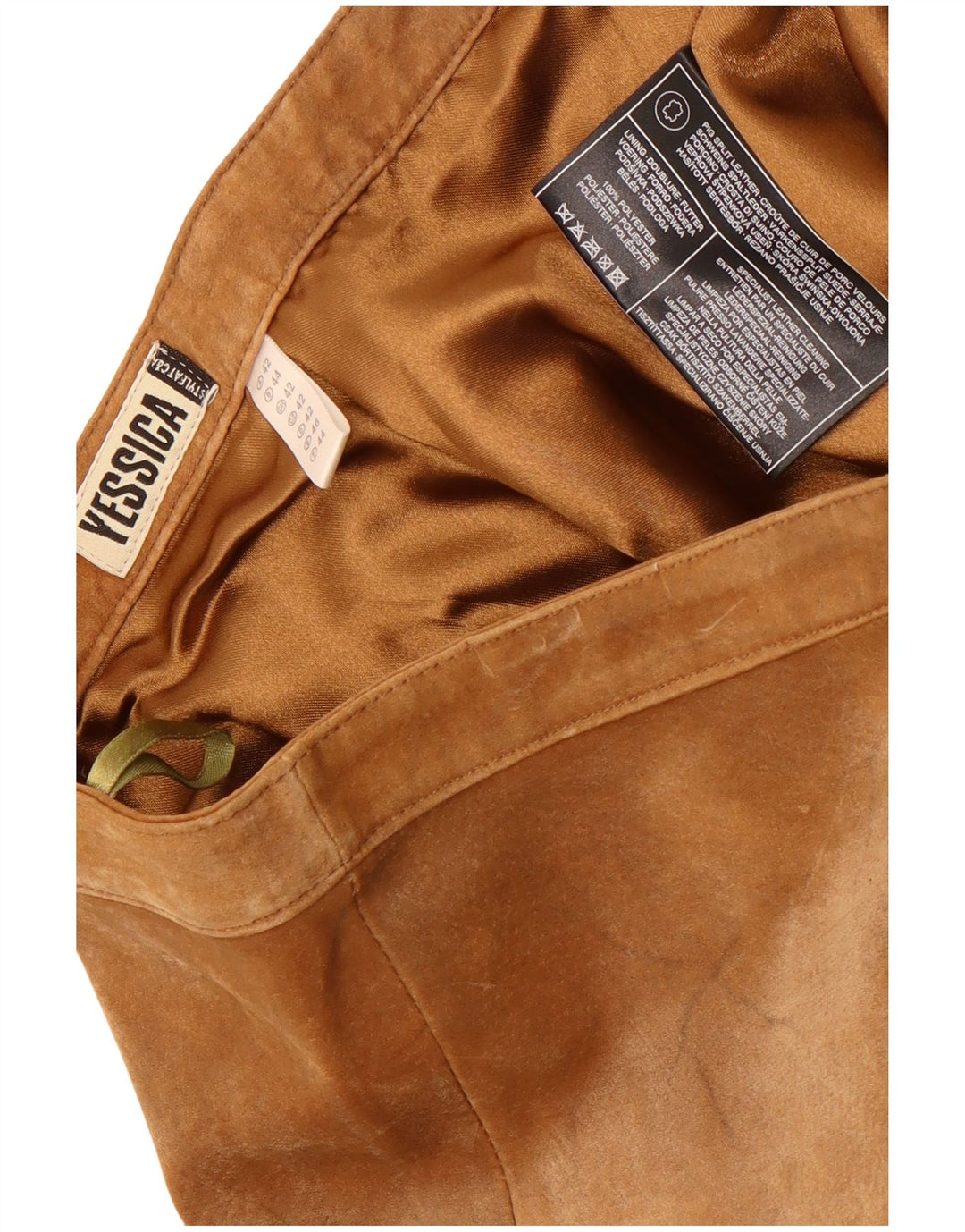 Yessica Pantalon bootcut en daim pour femme EU 42 Large W34 L31 Cuir marron