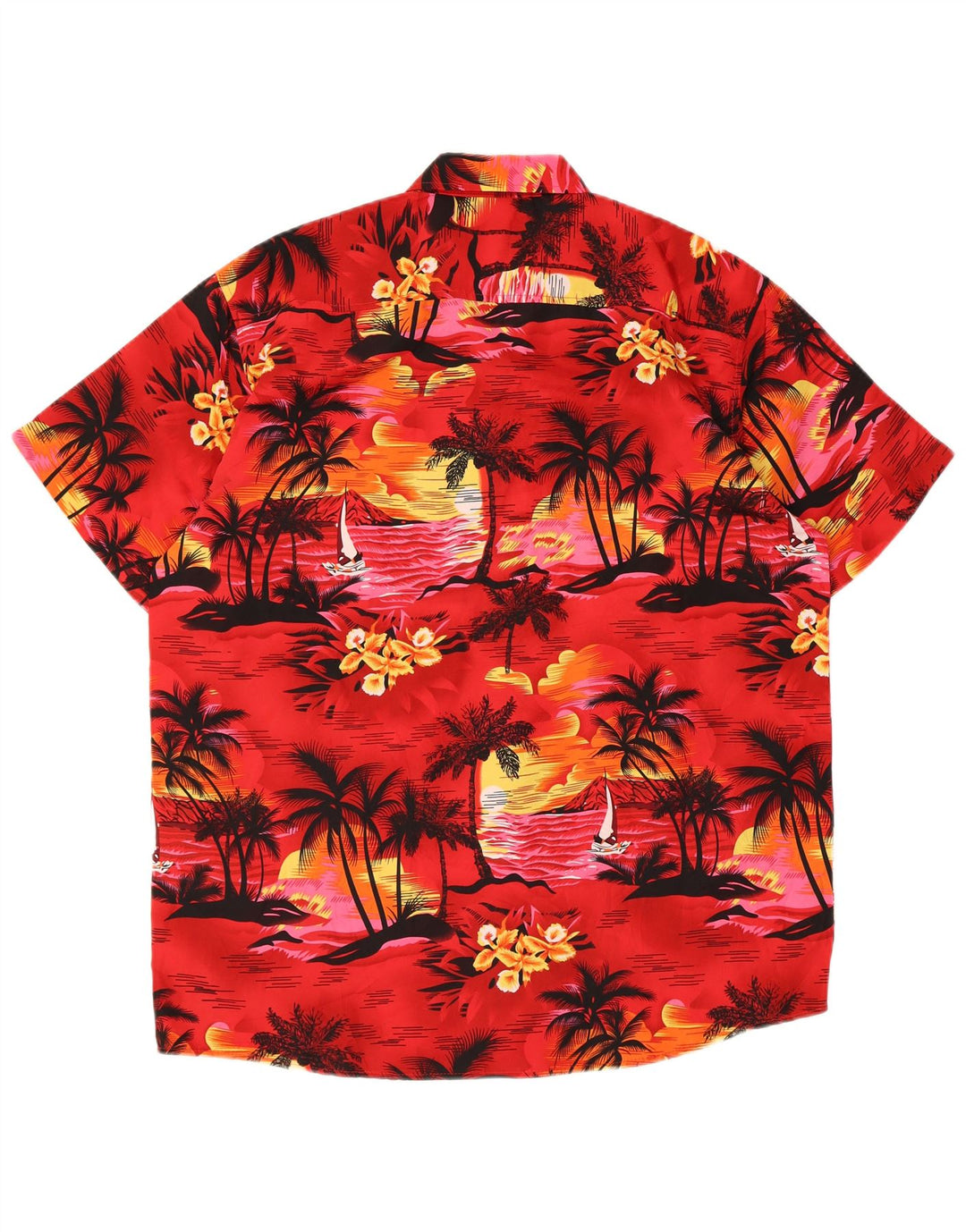 Lowes Chemise hawaïenne à manches courtes pour homme en polyester rouge moyen