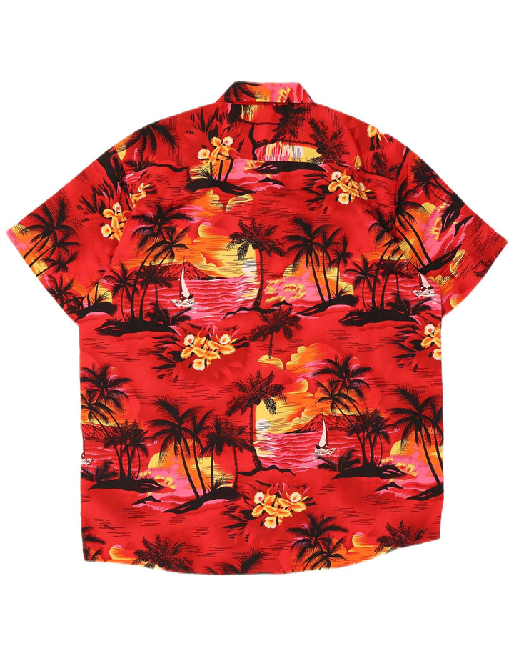Lowes Chemise hawaïenne à manches courtes pour homme en polyester rouge moyen
