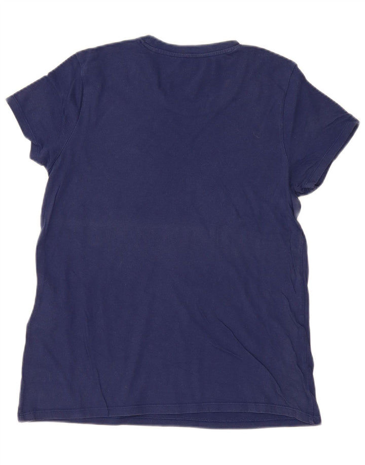 LEVI'S T-Shirt Femme Top UK 12 Bleu Marine Moyen Coton