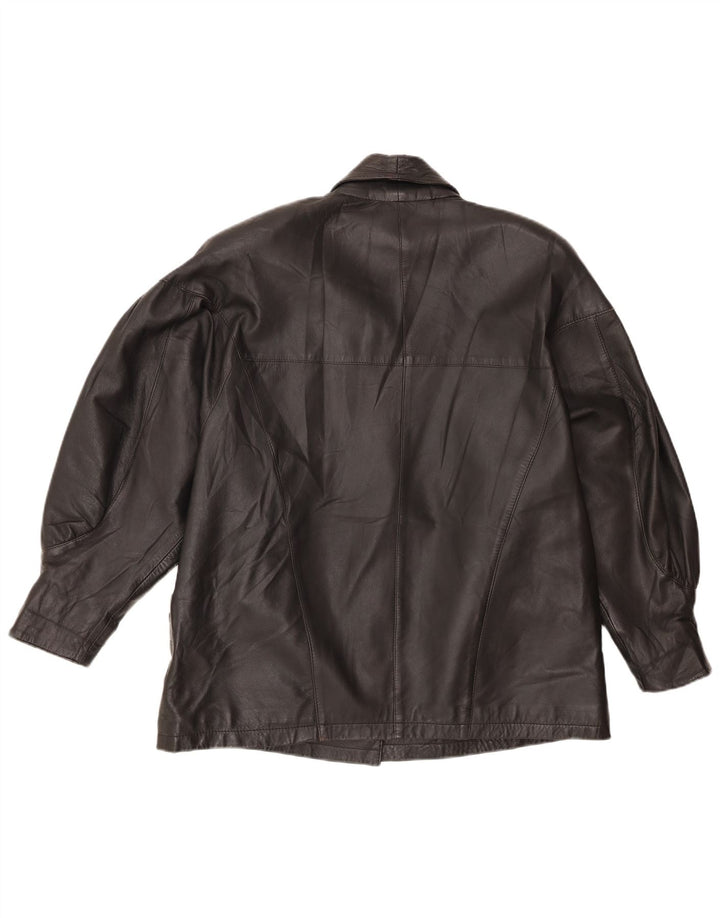 veste en cuir surdimensionnée femme vintage EU 46 XL Noir