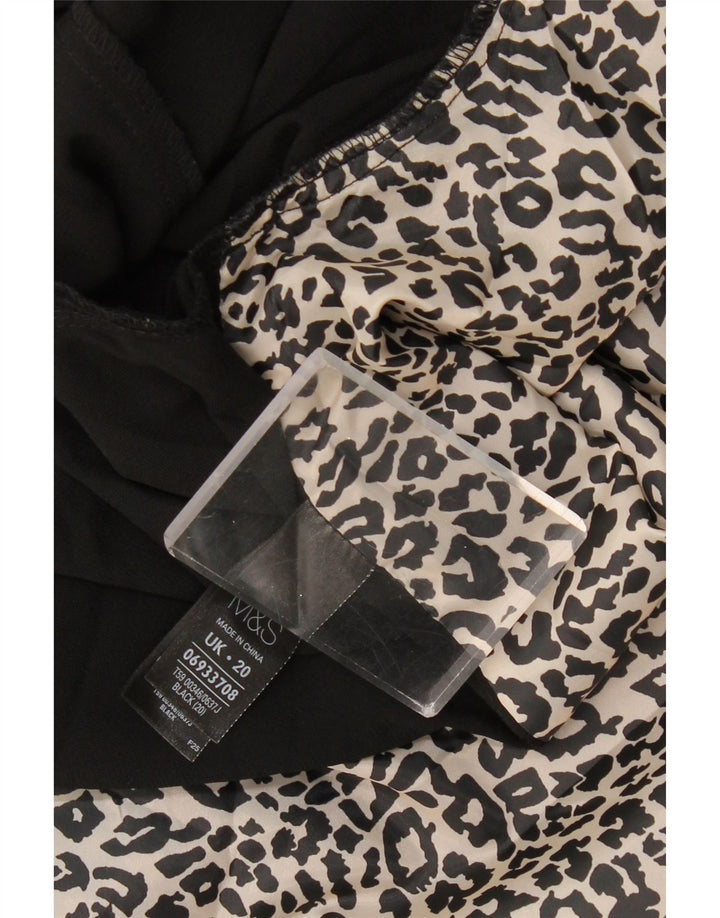 MARKS & SPENCER Veste blazer ouverte à manches 3/4 pour femme UK 20 2XL Noir