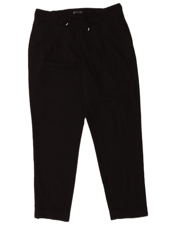 Marks & Spencer Pantalon Chino Pegged pour Femme UK 16 Large W34 L29 Noir