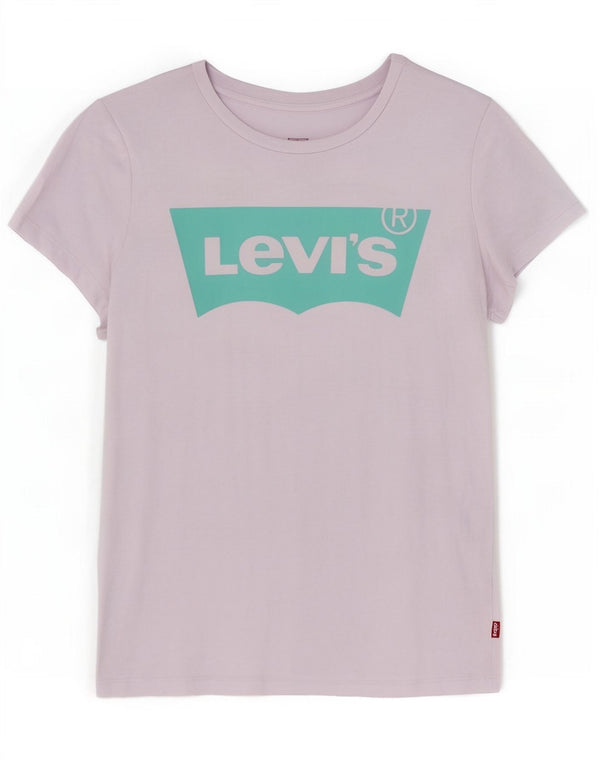 Levi's T-Shirt Graphique Femme UK 10 Small Violet Coton