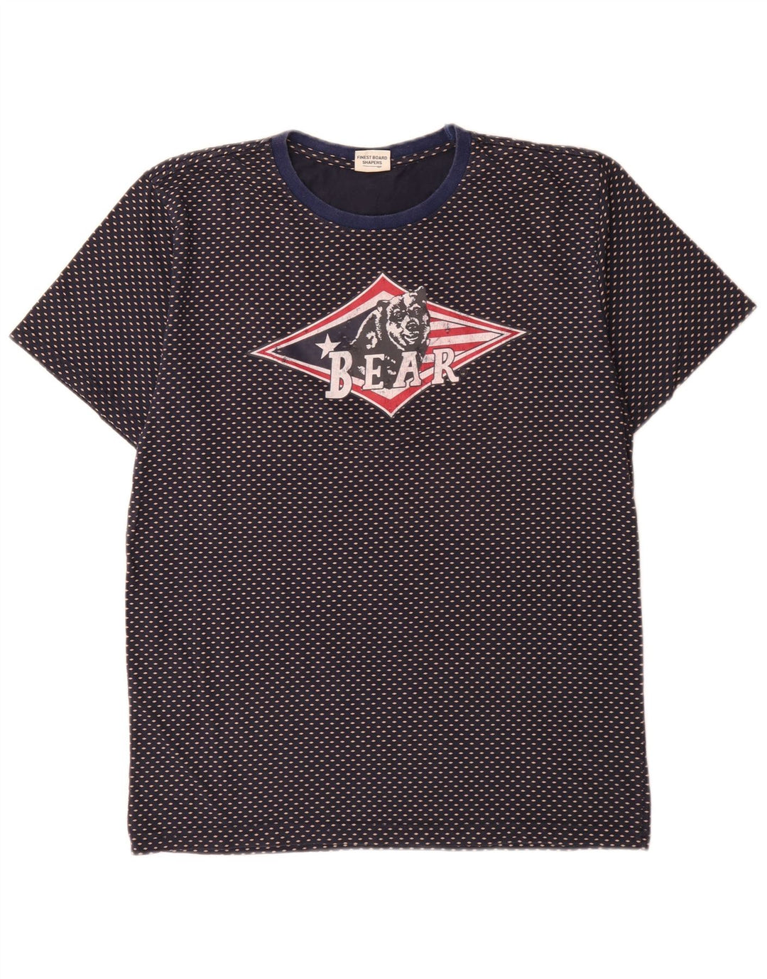 Bear T-shirt graphique pour homme en coton à pois bleu marine