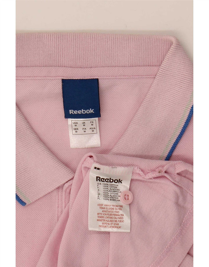 Reebok Polo Homme Rose Moyen Coton