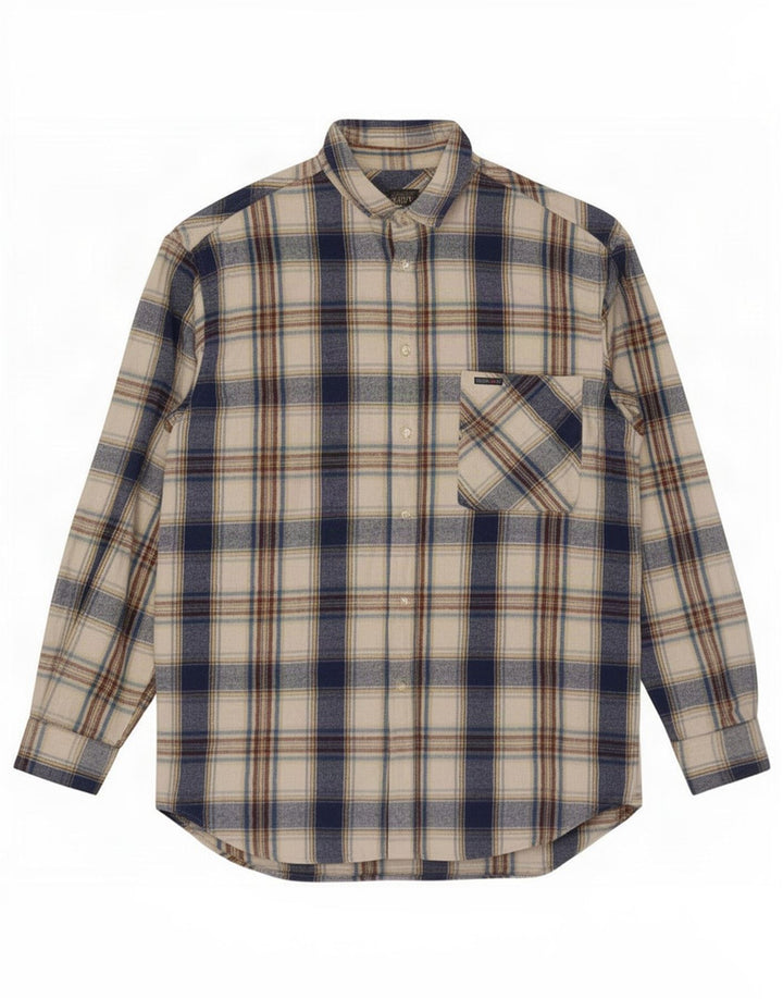 Think Pink Chemise en flanelle pour homme 2XL à carreaux bleus