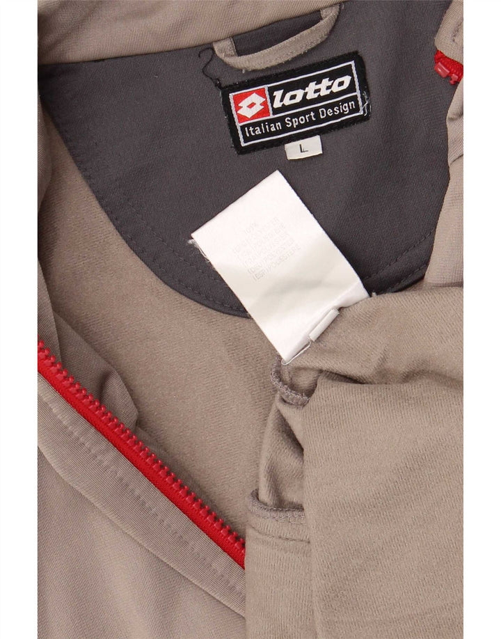 Lotto Veste de survêtement coupe régulière pour homme, grand gris, polyester, sport