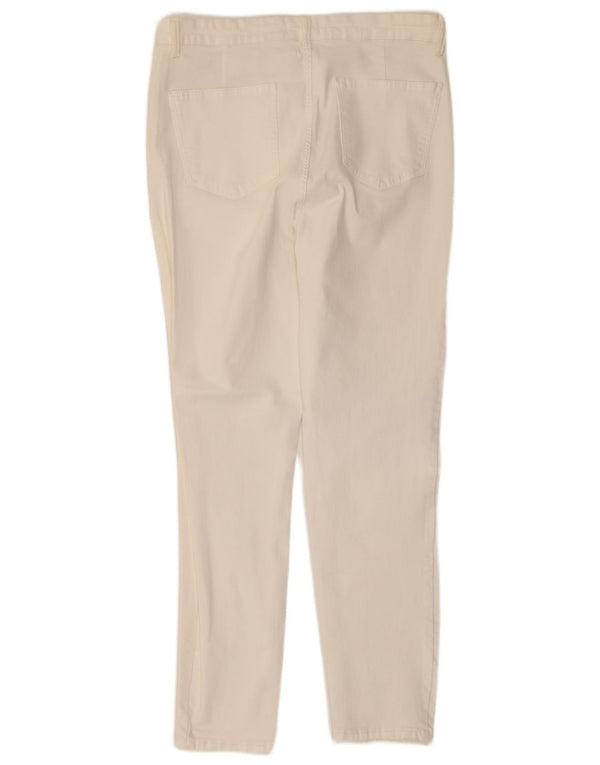 Zara Pantalon décontracté slim pour femme EU 46 2XL W36 L28 Coton blanc