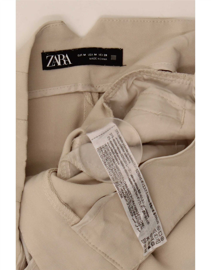 Pantalon décontracté fuselé Zara Femme Moyen W28 L26 Beige Polyester