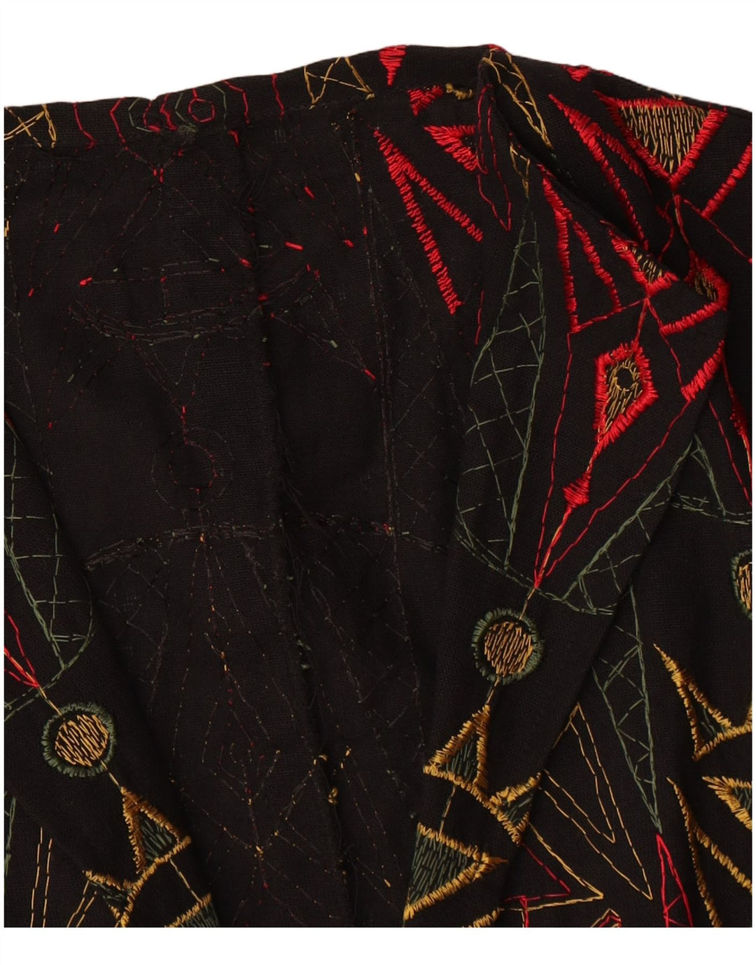 gilet femme vintage UK 12 Moyen Noir Géométrique