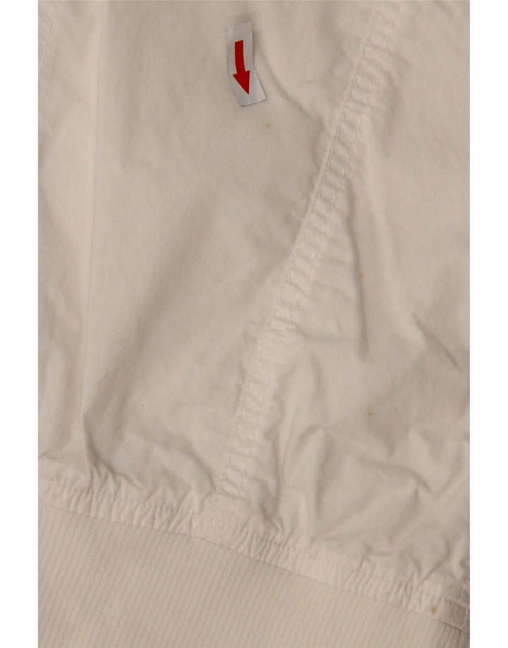 Sergio Tacchini Veste Bomber Courte Femme UK 10 Petit Polyester Blanc