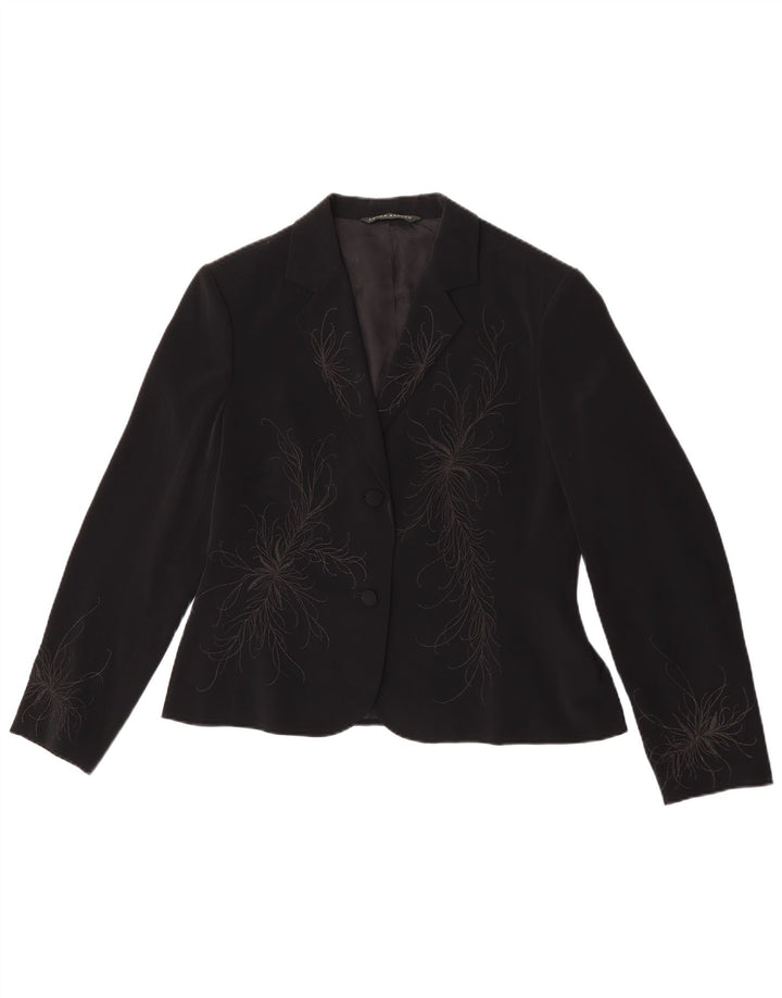 Laura Ashley Veste Blazer 1 Bouton pour Femme UK 16 Grand Noir Floral