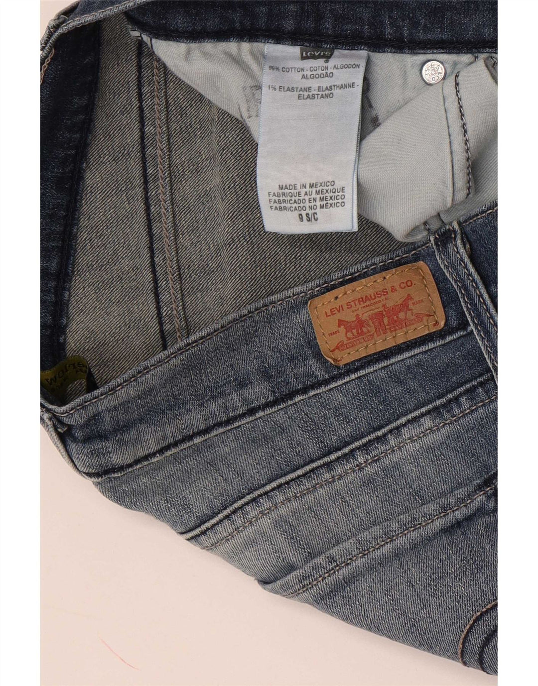 Levi's Jean droit 524 Super Low pour femme US 9 Medium W30 L30 Bleu Coton