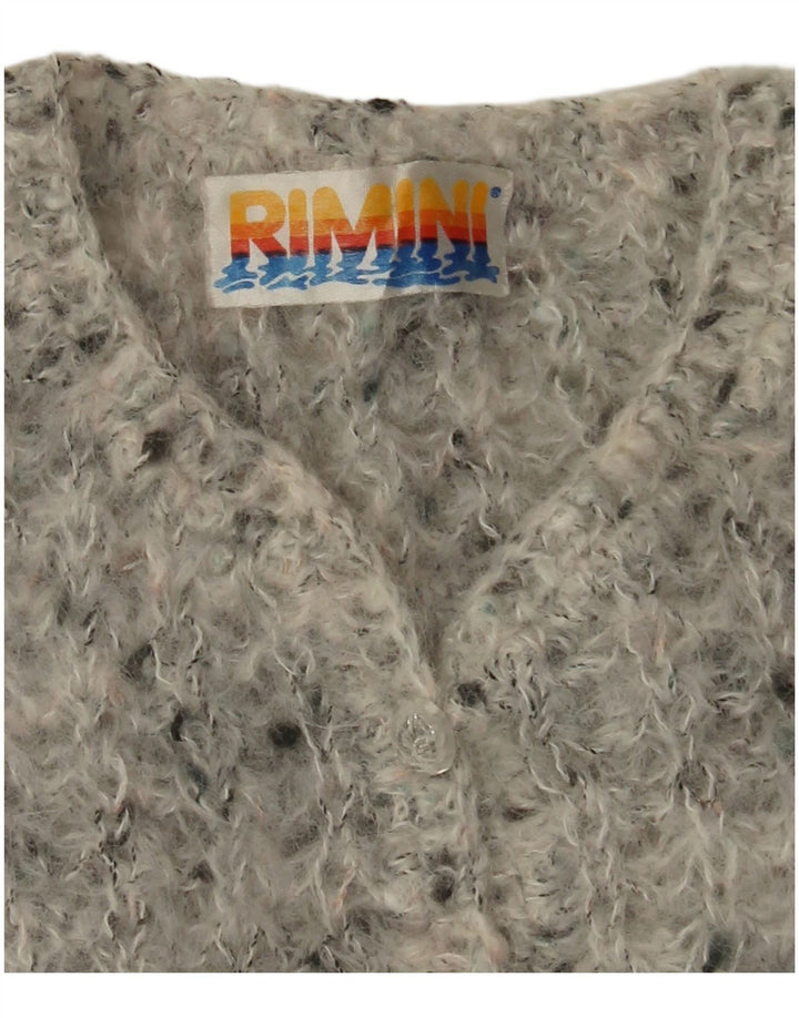 VINTAGE Femme Pull Cardigan Oversize UK 18 XL Gris Moucheté