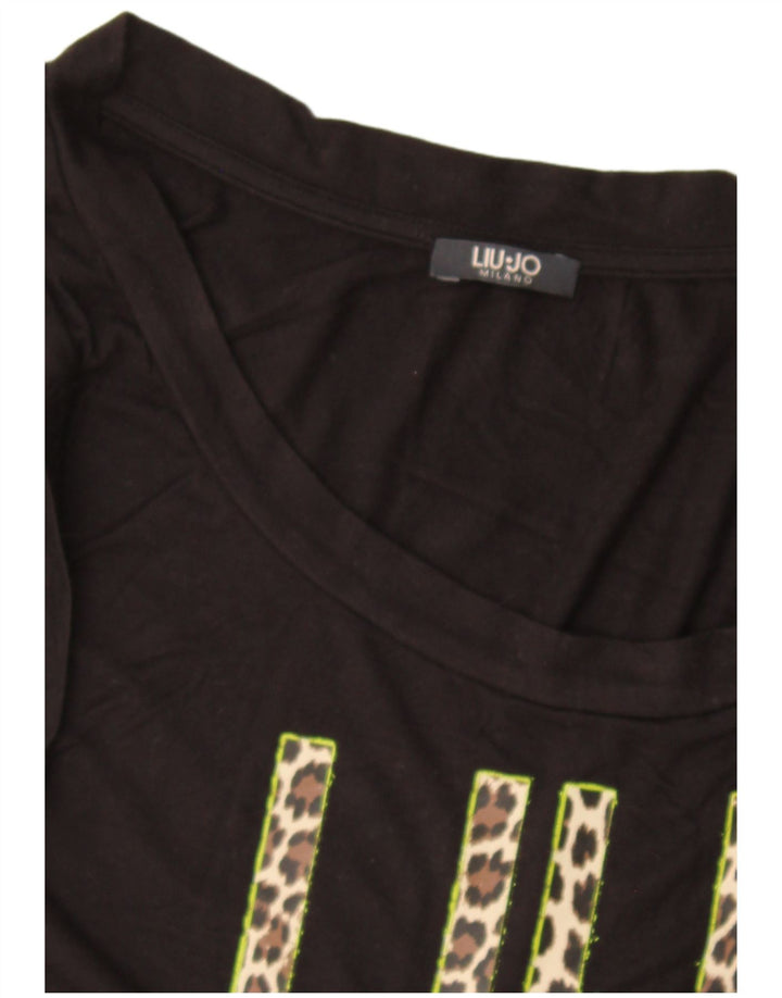 Liu Jo Débardeur graphique pour femme UK 12 Medium Noir