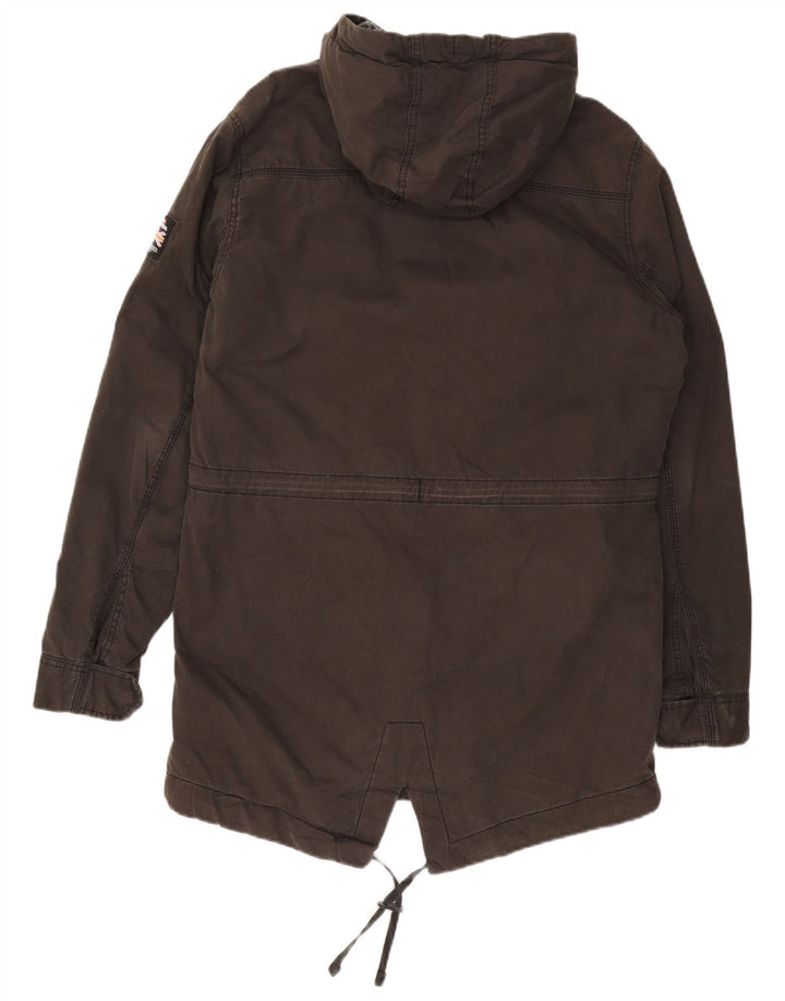 Superdry Parka à capuche militaire pour homme UK 40 Large Gris Coton
