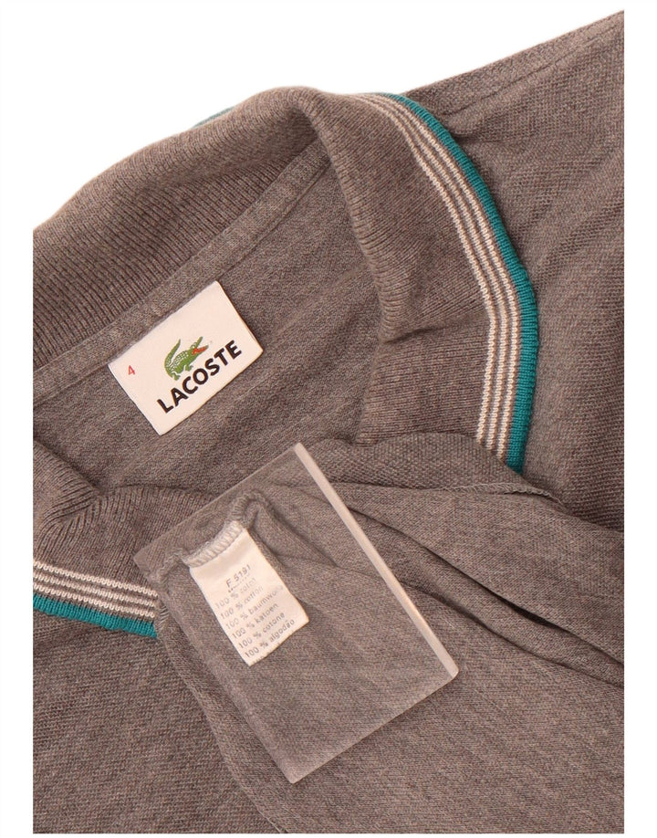 Lacoste Polo à manches longues pour homme Taille 4 Coton gris moyen